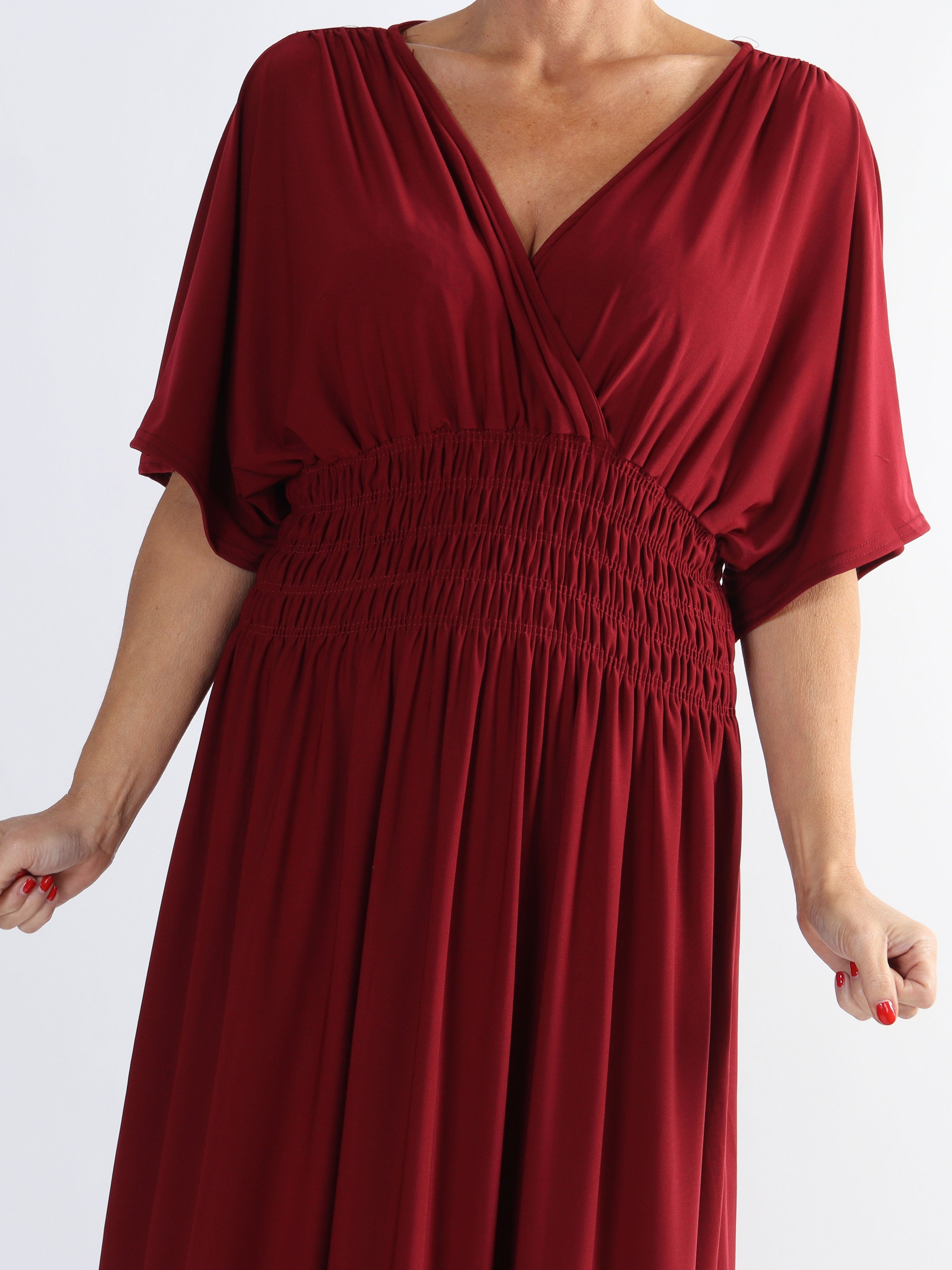 Pams Plain - Elastisk plus size kjole med smock